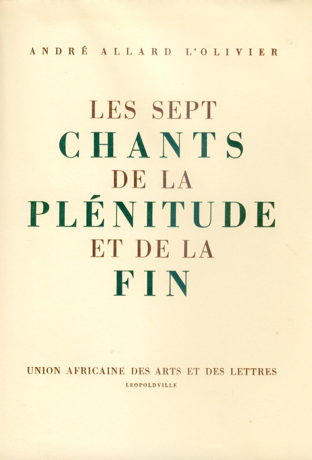 Les sept chants de la plénitude et de la fin